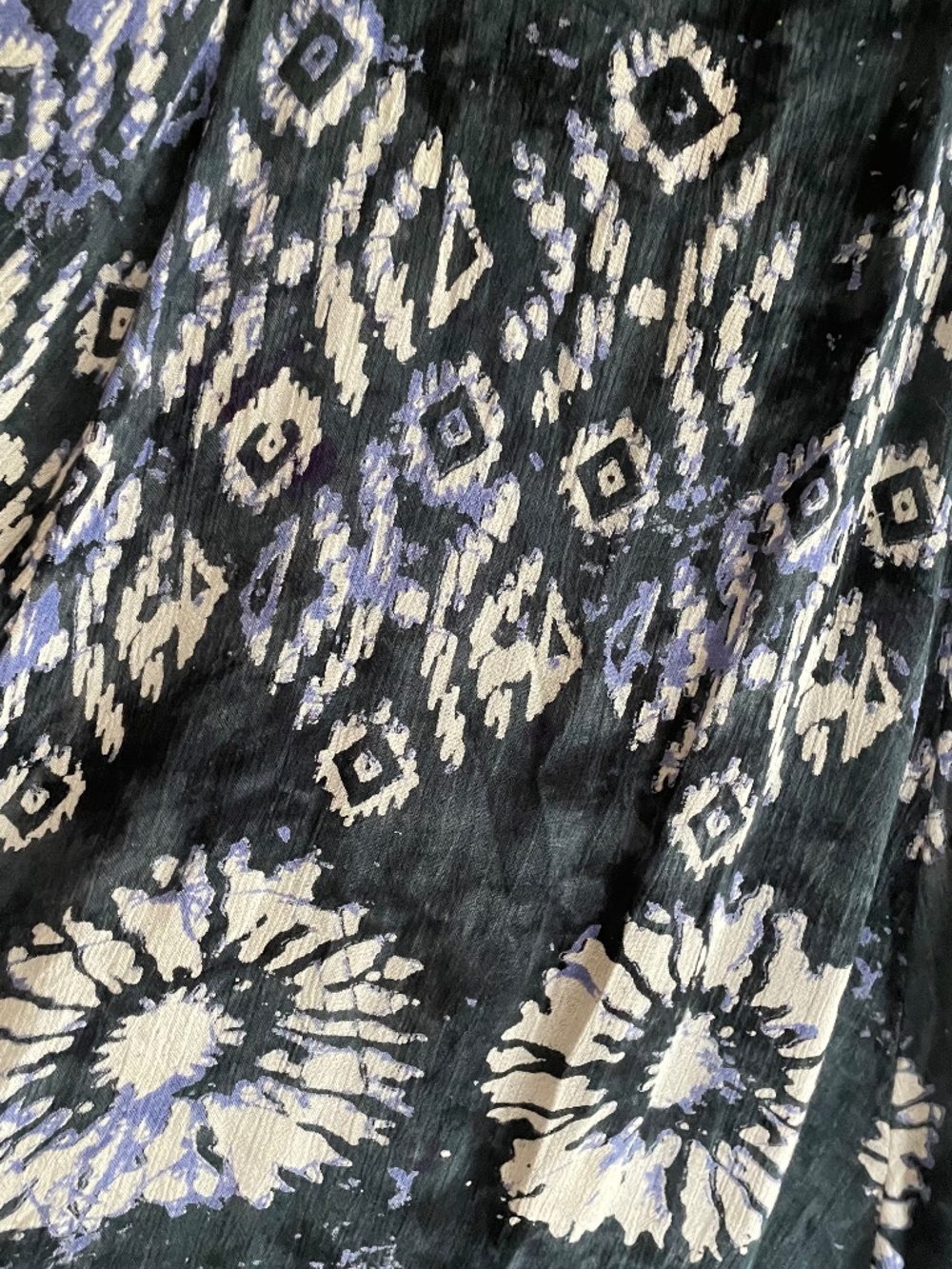 FREE PEOPLE Darjeeling Tie-Dye Swing Dress Black White Blue Like New Festival M - Picture 7 of 16